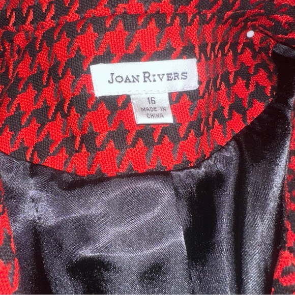 Joan Rivers Red & Black Houndstooth Blazer with Gold Buttons - Picture 5 of 8